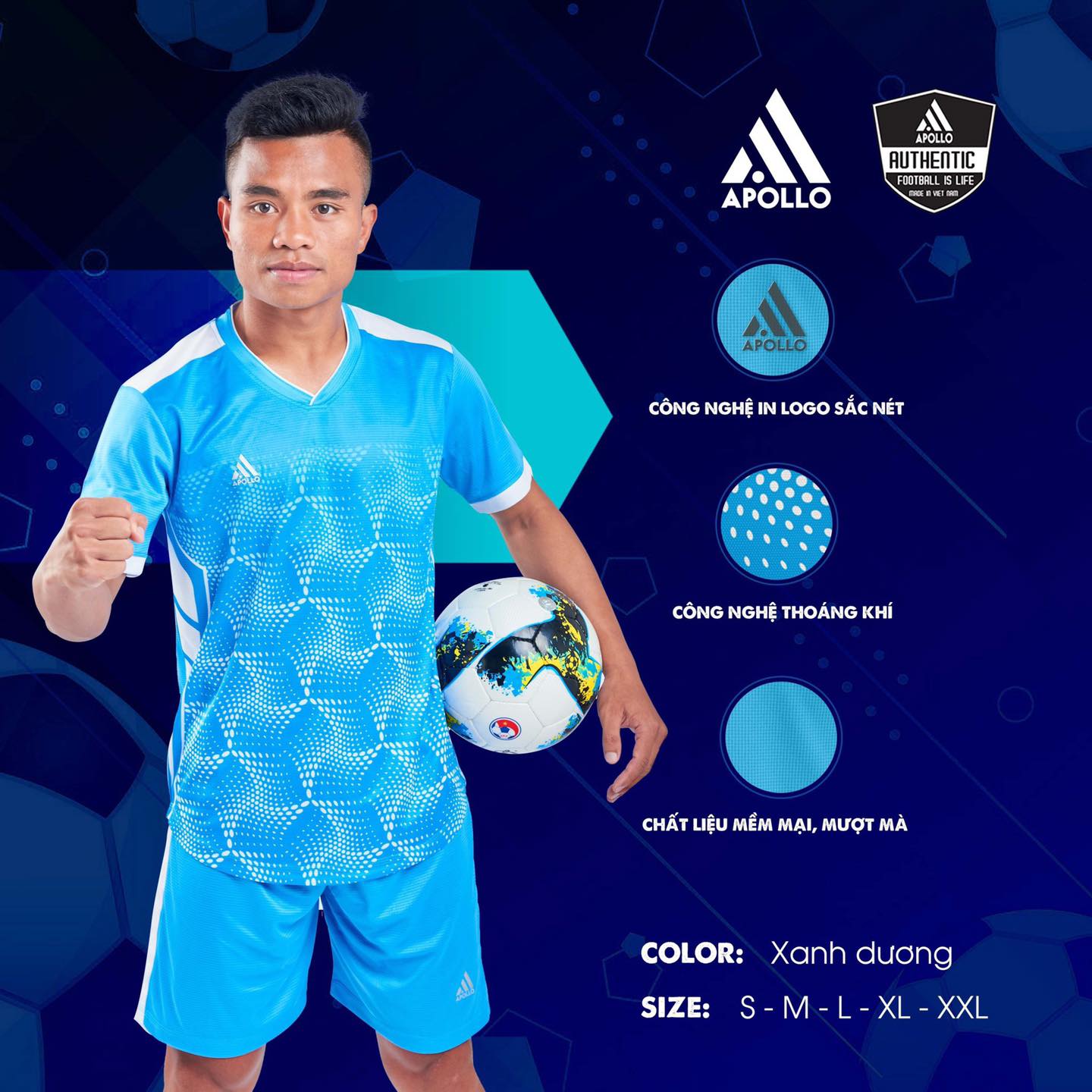 Xưởng May Đồng Phục Bóng Đá Apollo Victory Uy Tín Tại Huế