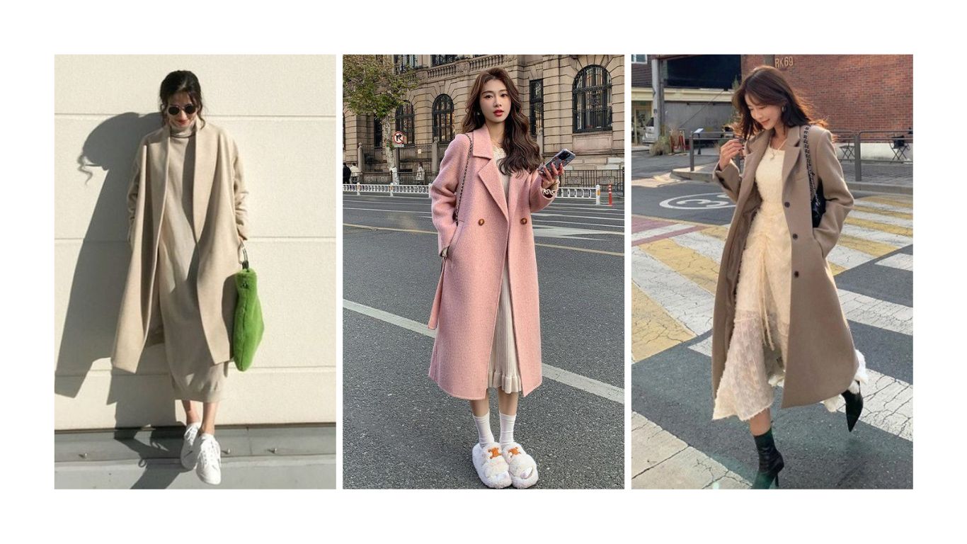 Cách Phối Đồ Mùa Thu Cho Nữ Với Áo Khoác Và Đầm Liền Thân Dáng Dài