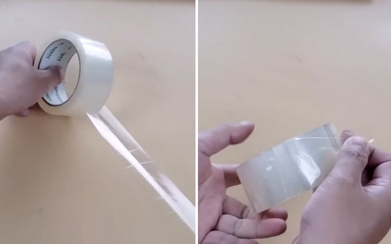 Sử dụng băng dính để làm sạch bụi vải