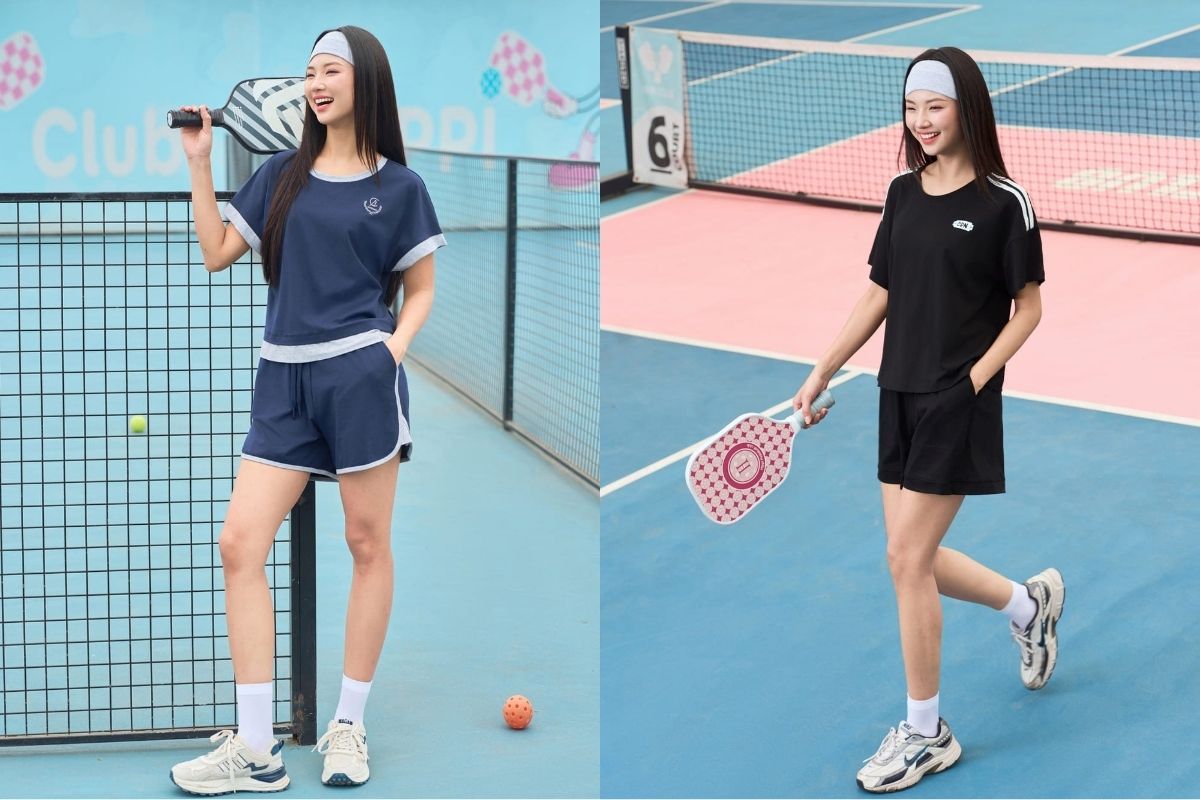Pickleball Phối Áo Thun Thể Thao Cùng Quần Short.
