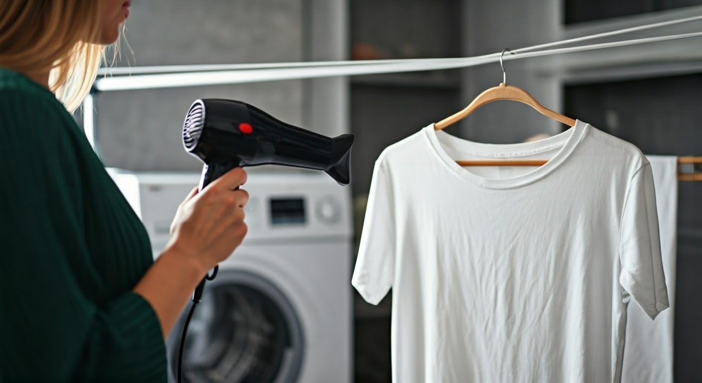 Chống Nhăn Quần Áo Nhanh Với Máy Sấy Tóc