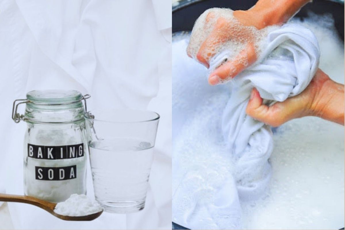Tẩy áo trắng bị dính màu bằng baking soda