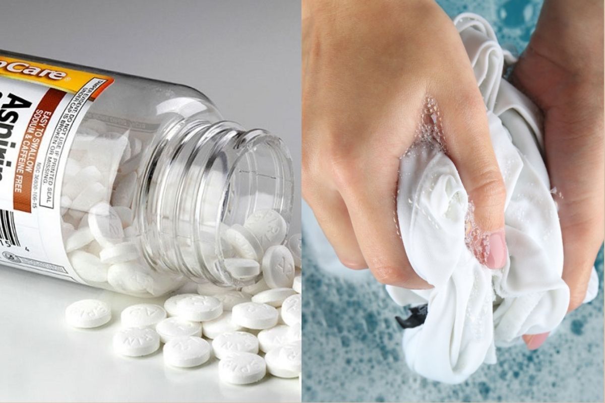 Tẩy áo trắng bị dính màu bằng thuốc Aspirin