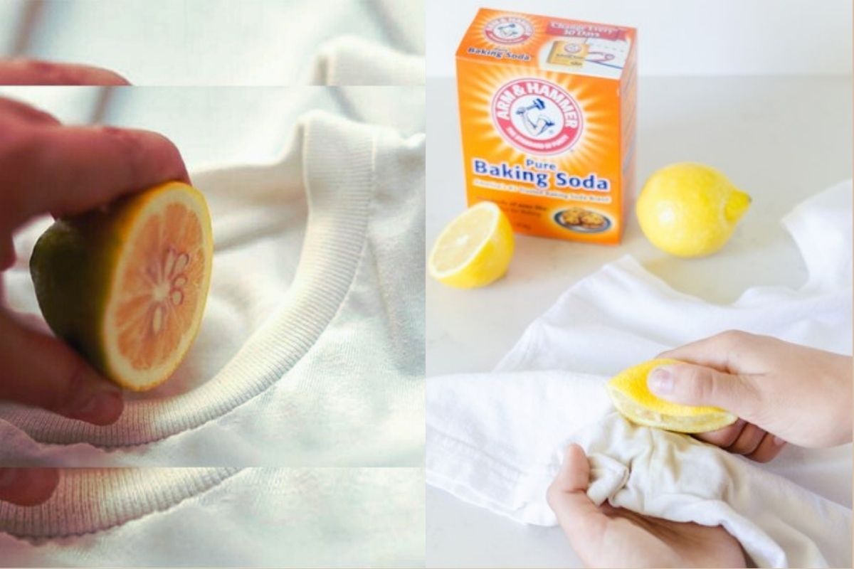 Tẩy áo trắng bị dính màu bằng chanh tươi