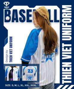 Áo Lớp Baseball Uniform – Màu Xanh Trắng Chuẩn Phong Cách Thể Thao