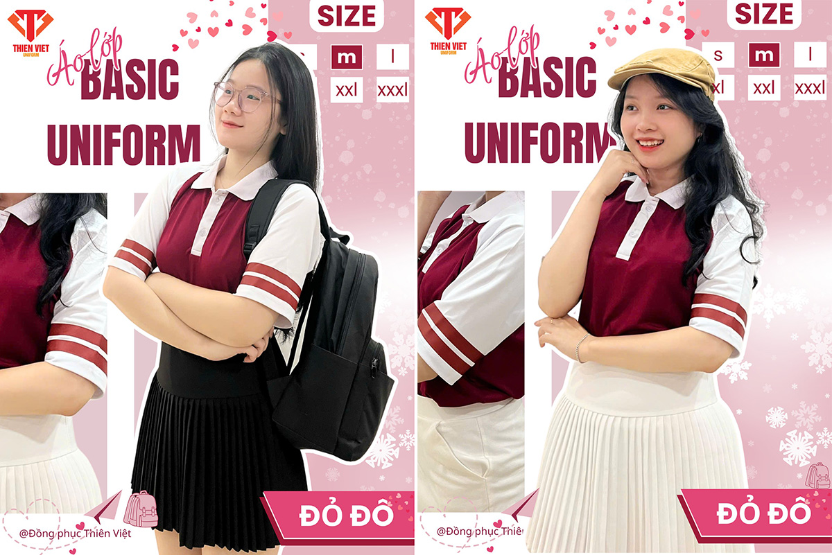 Đồng Phục Áo Lớp Polo Basic Đỏ Đô Đẹp Cho Hội Trại 26/3