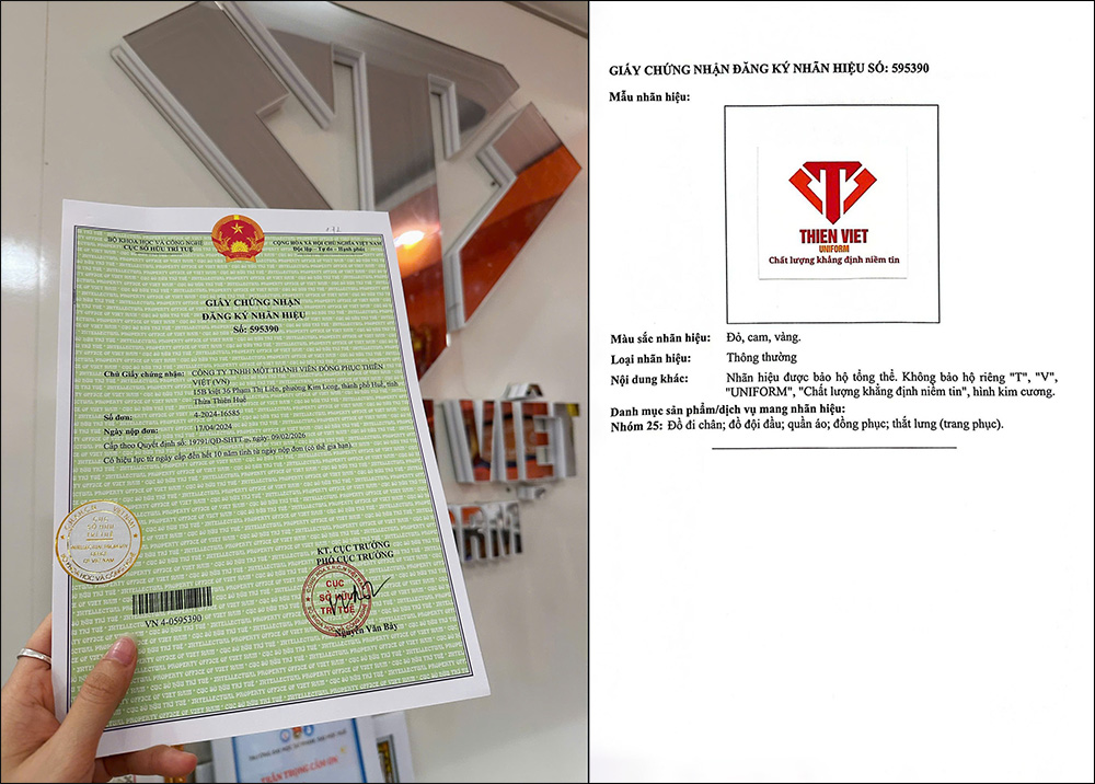 Đồng Phục Thiên Việt Chính Thức Được Cấp Giấy Chứng Nhận Đăng Ký Nhãn Hiệu