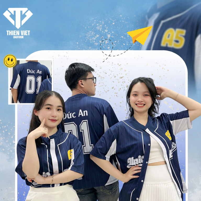 Đồng Phục Áo Lớp Baseball Xanh Dương Cá Tính