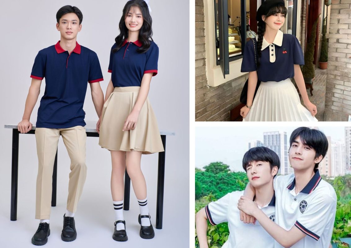 Đồng phục học sinh áo polo kết hợp quần hoặc váy