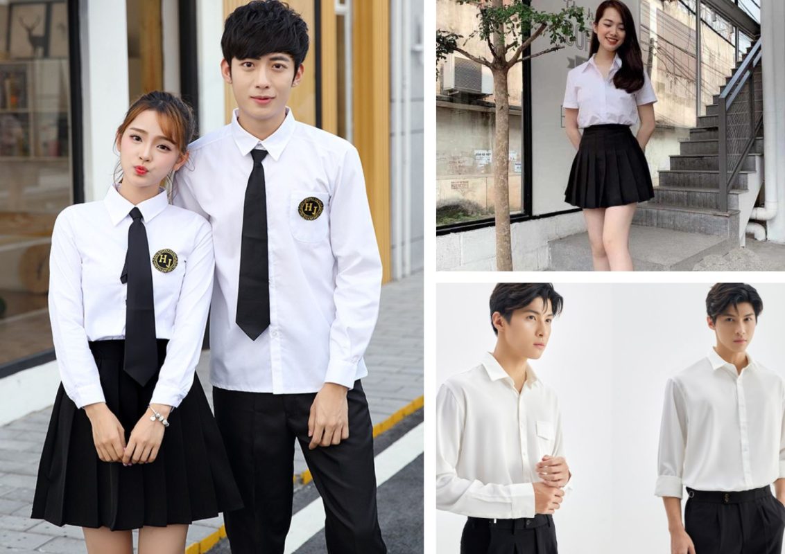 Đồng Phục Học Sinh Áo Sơ Mi Trắng và Quần/Váy
