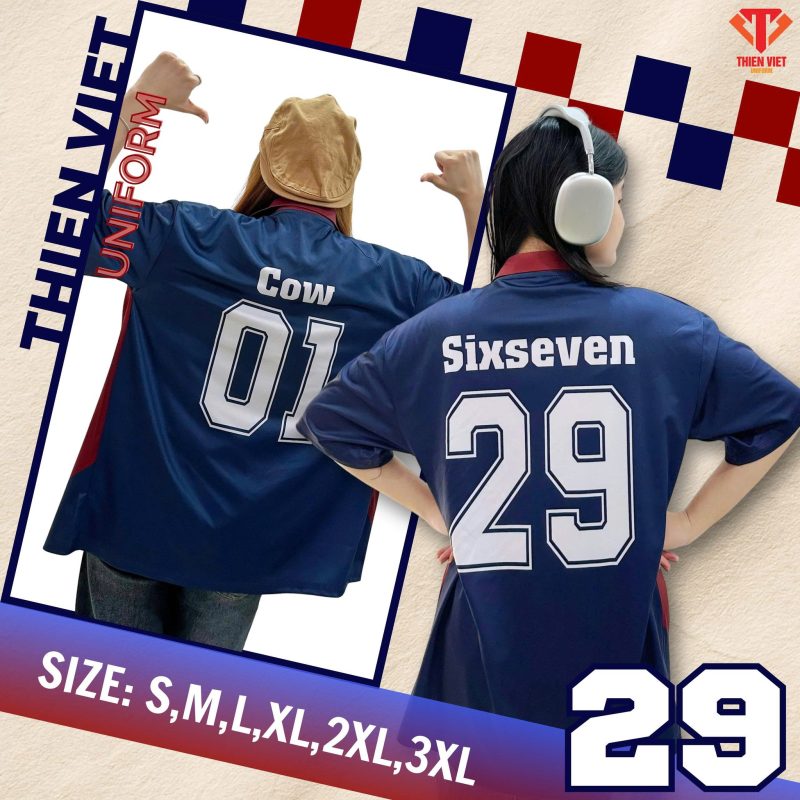 Sơ Mi Áo Lớp Xanh Đen Phối Đỏ Đô – Phong Cách Năng Động