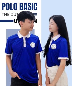 Áo Thun Polo Xanh Dương Basic Phối Trắng – Phong Cách Hiện Đại