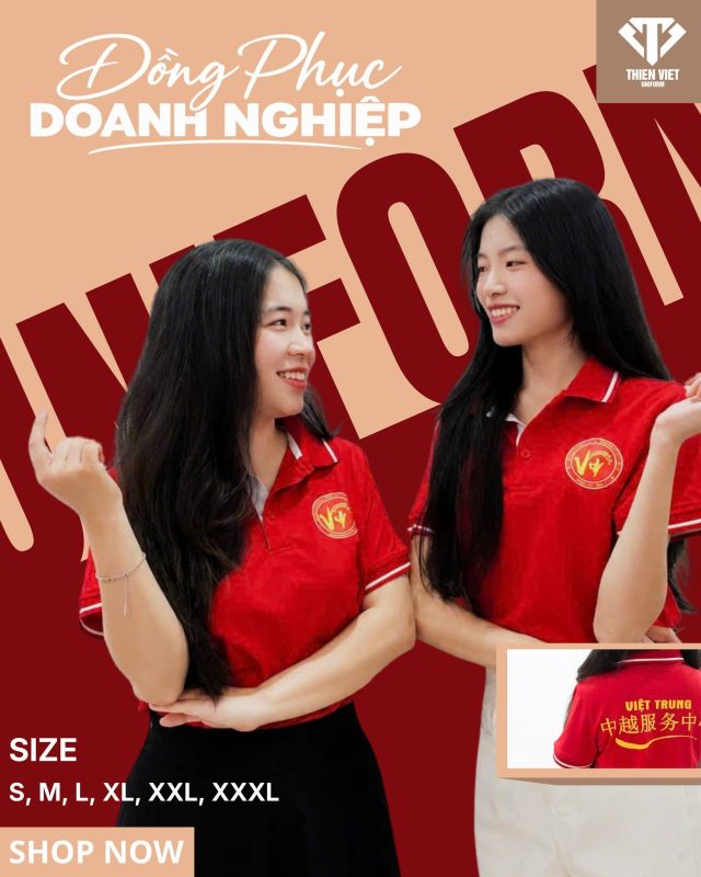 Áo Đồng Phục Doanh Nghiệp Việt Trung Sắc Đỏ Chuyên Nghiệp