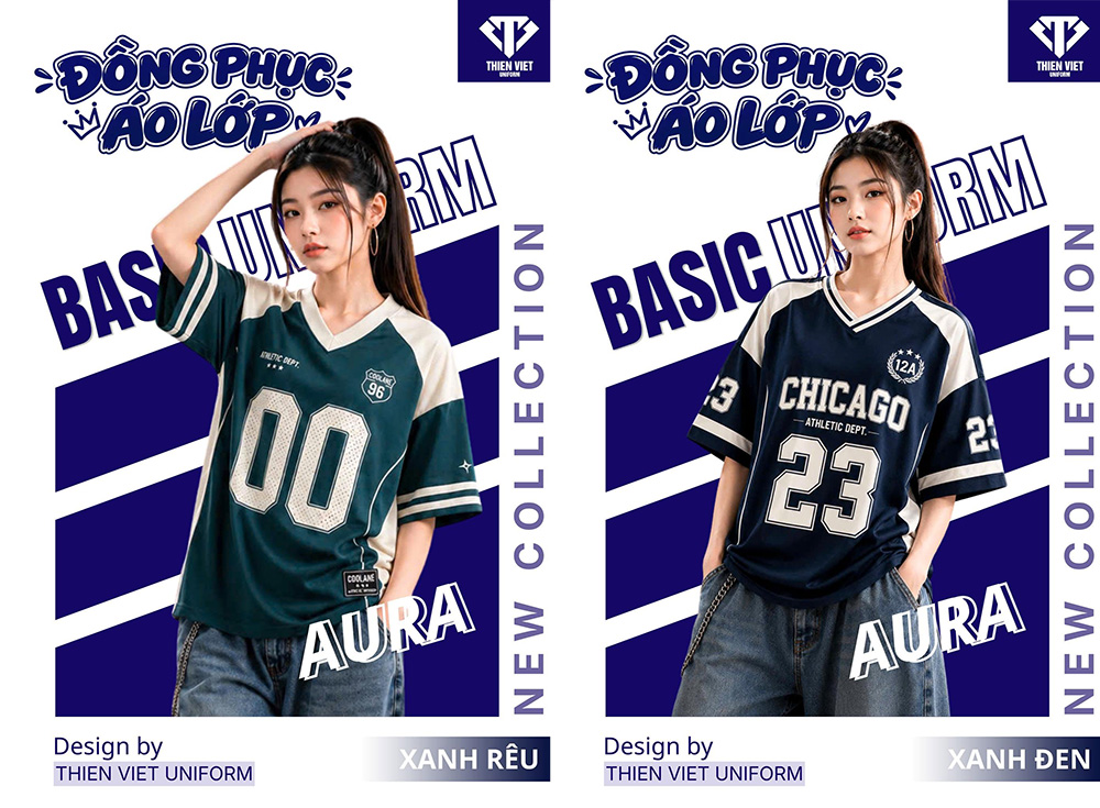 Đồng Phục Áo Lớp Basic Thiết Kế Họa Tiết Cá Tính