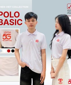 Áo Thun Polo Trắng Viettel 5G Thiết Kế Tối Giản Hiện Đại