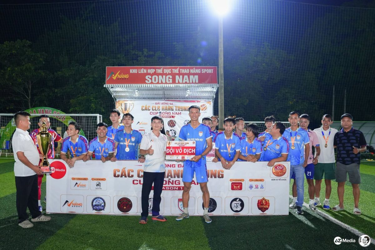 Đồng Phục Thiên Việt Chúc Mừng Thủy Xuân FC Vô Địch Cup Song Nam 2026