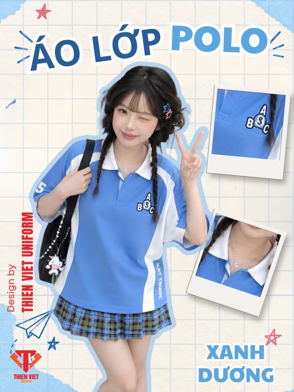 Áo Lớp Polo Xanh Dương Đẹp, Trẻ Trung Và Năng Động