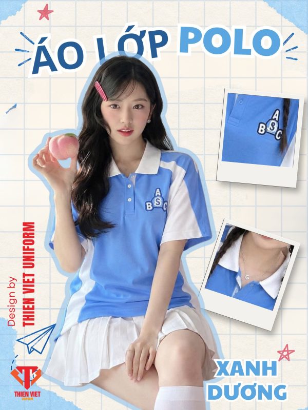 Áo Polo Đồng Phục Lớp Xanh Dương Thanh Lịch, Dễ Phối Đồ