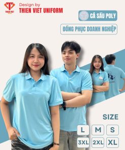 Áo Polo Đồng Phục Công Ty Màu Xanh Thiên Thanh
