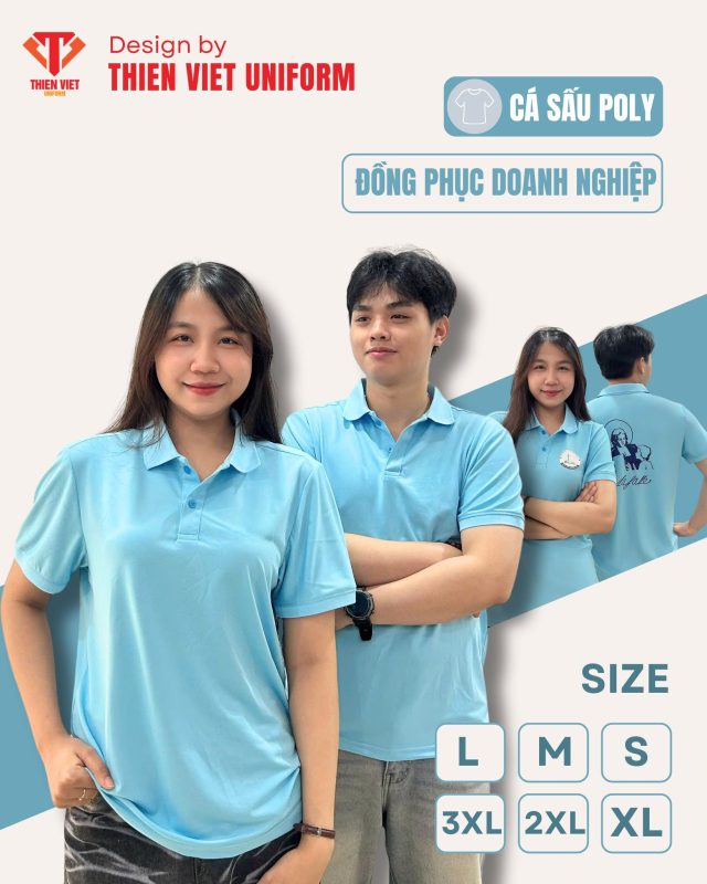 Áo Polo Đồng Phục Công Ty Màu Xanh Thiên Thanh