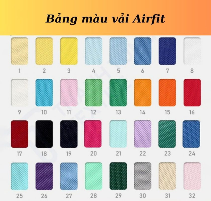Bảng Màu Vải Airfit Đa Dạng Cho Đồng Phục